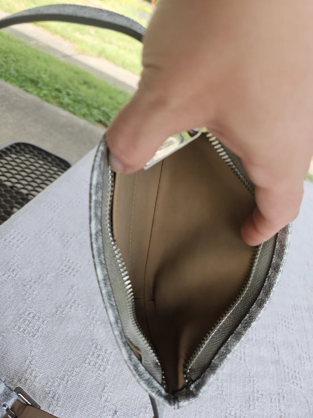 Silver Metallic Belt Bag Micheal Kors Festival Leather